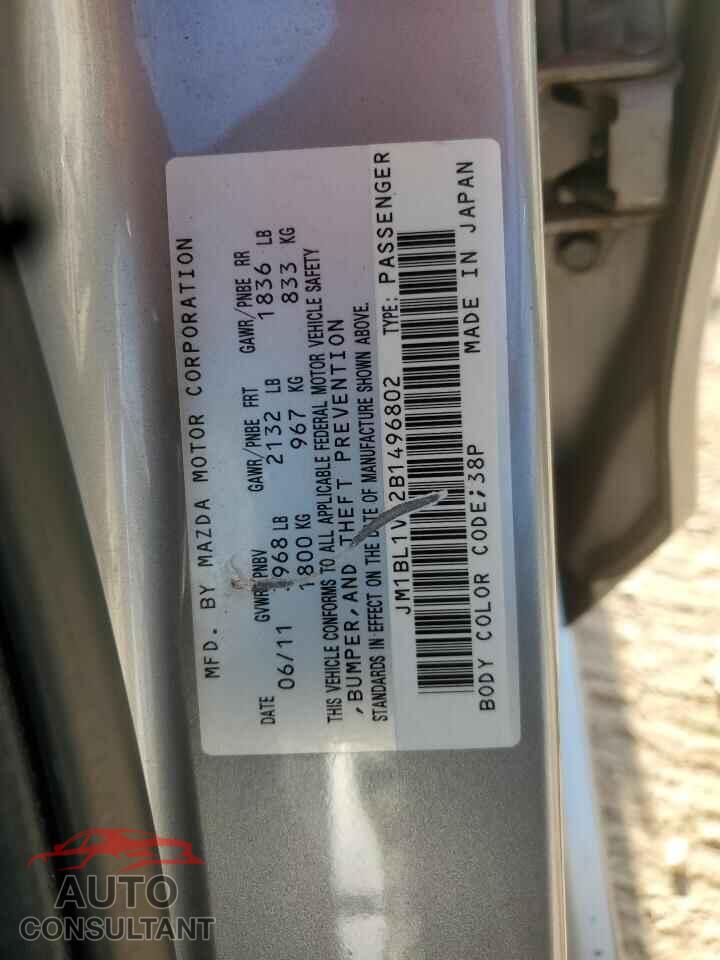 MAZDA 3 2011 - JM1BL1VG2B1496802