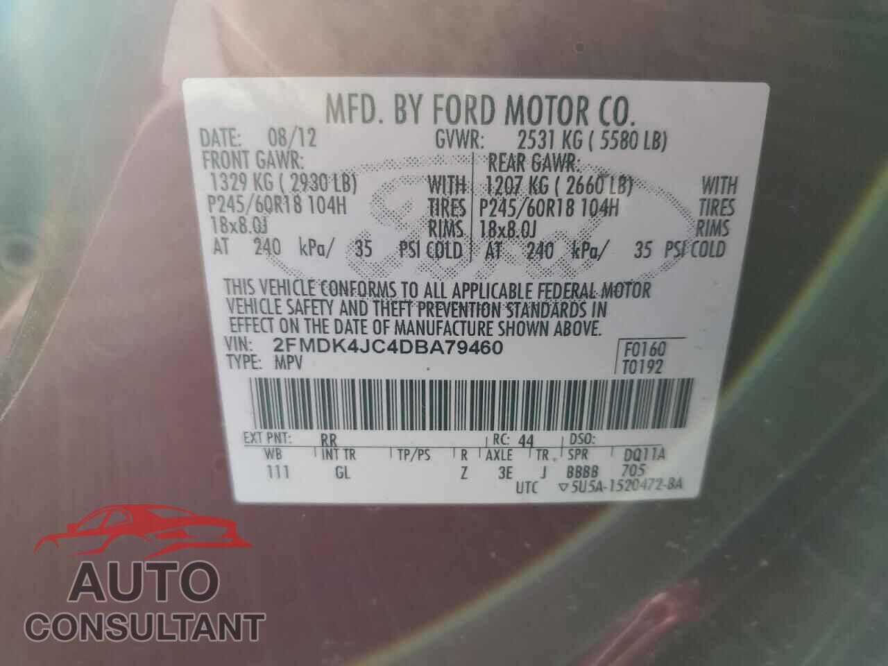 FORD EDGE 2013 - 2FMDK4JC4DBA79460