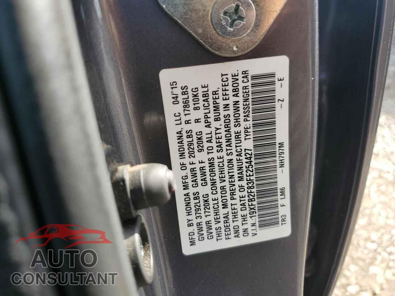 HONDA CIVIC 2015 - 19XFB2F83FE254427