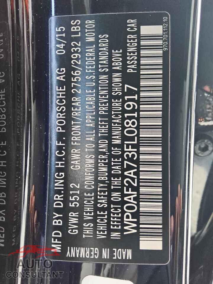 PORSCHE PANAMERA 2015 - WP0AF2A73FL081917