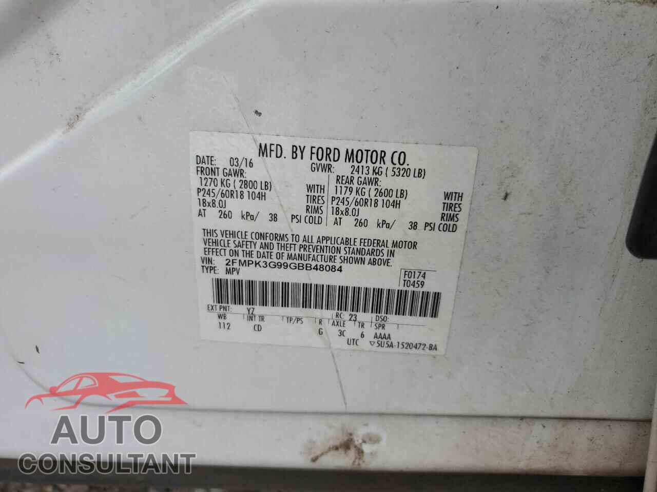 FORD EDGE 2016 - 2FMPK3G99GBB48084