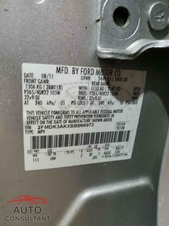 FORD EDGE 2011 - 2FMDK3AKXBBB66973