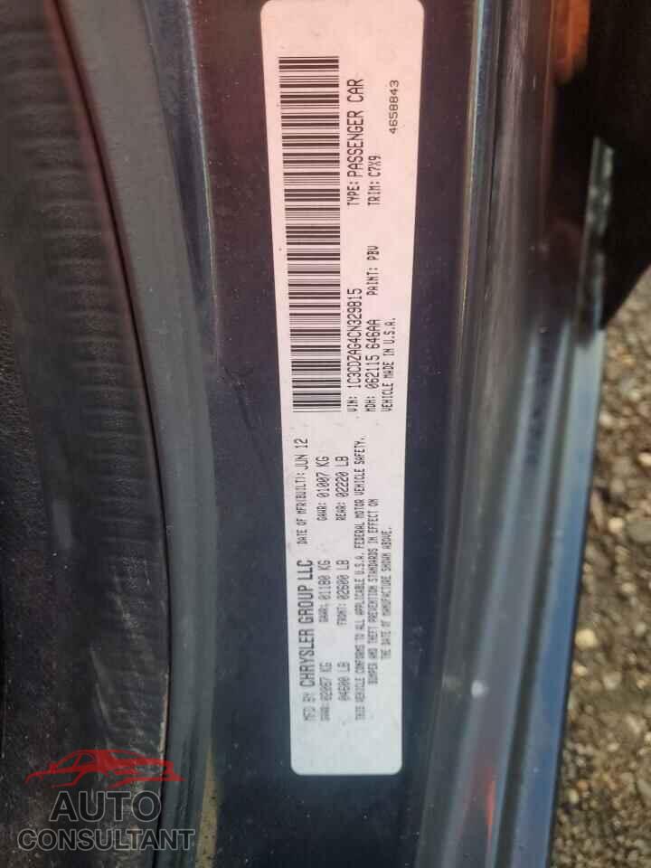 DODGE AVENGER 2012 - 1C3CDZAG4CN329815
