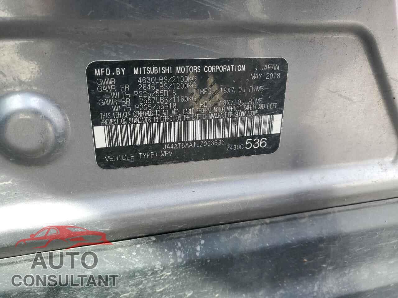 MITSUBISHI ECLIPSE 2018 - JA4AT5AA1JZ063633