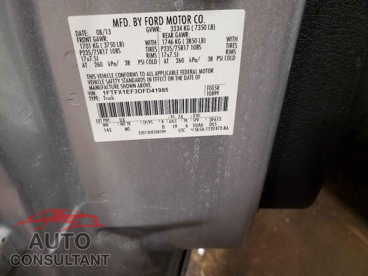 FORD F-150 2013 - 1FTFX1EF3DFD41985