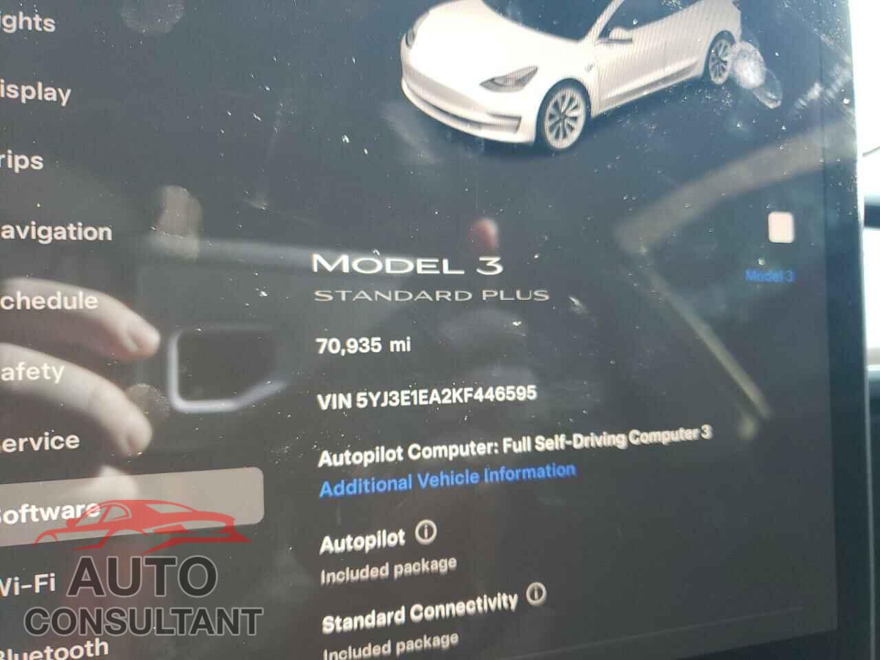 TESLA MODEL 3 2019 - 5YJ3E1EA2KF446595