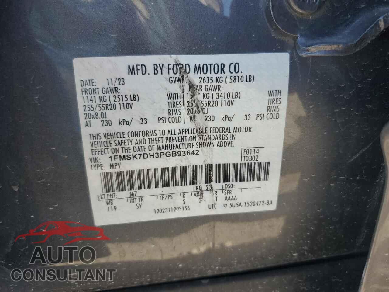 FORD EXPLORER 2023 - 1FMSK7DH3PGB93642