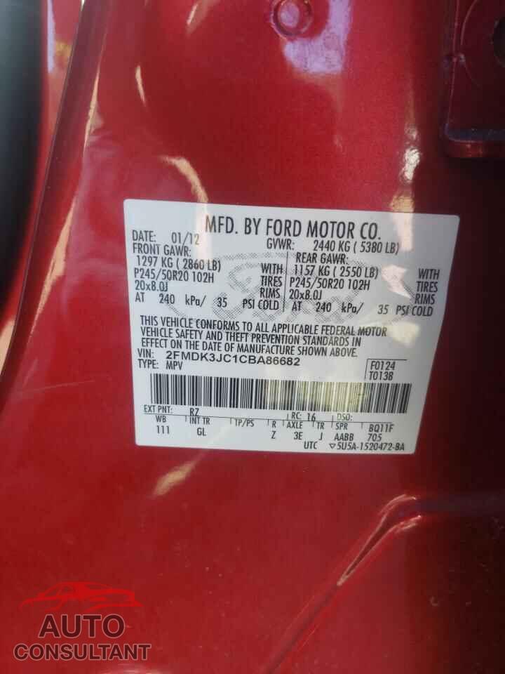 FORD EDGE 2012 - 2FMDK3JC1CBA86682
