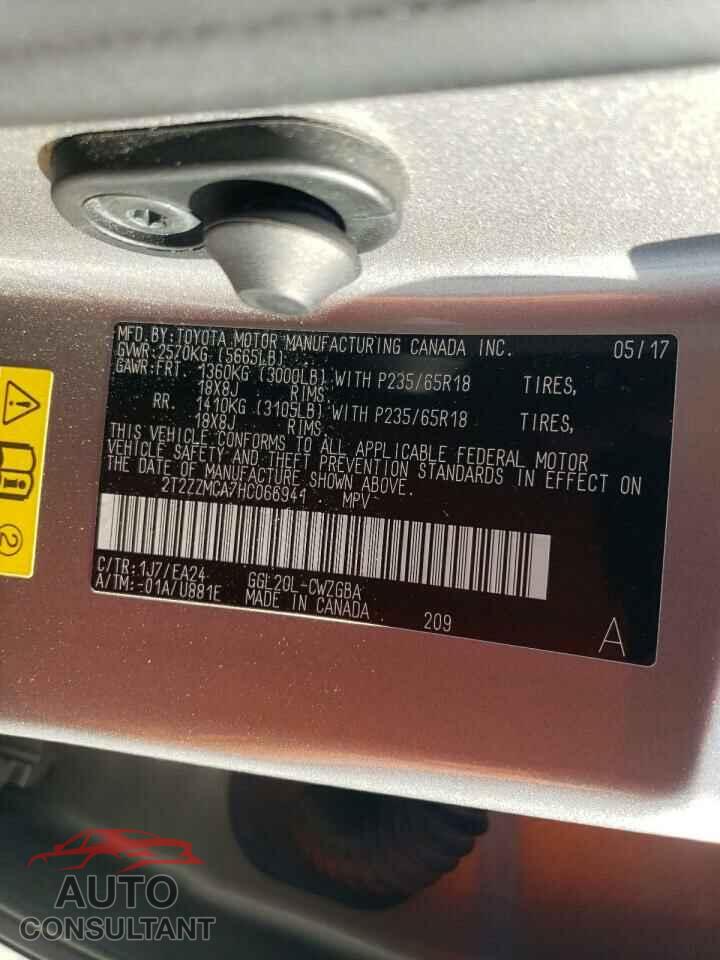 LEXUS RX350 2017 - 2T2ZZMCA7HC066941
