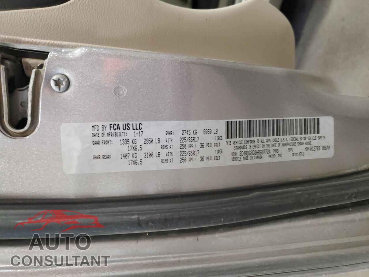 DODGE CARAVAN 2017 - 2C4RDGBG0HR687724