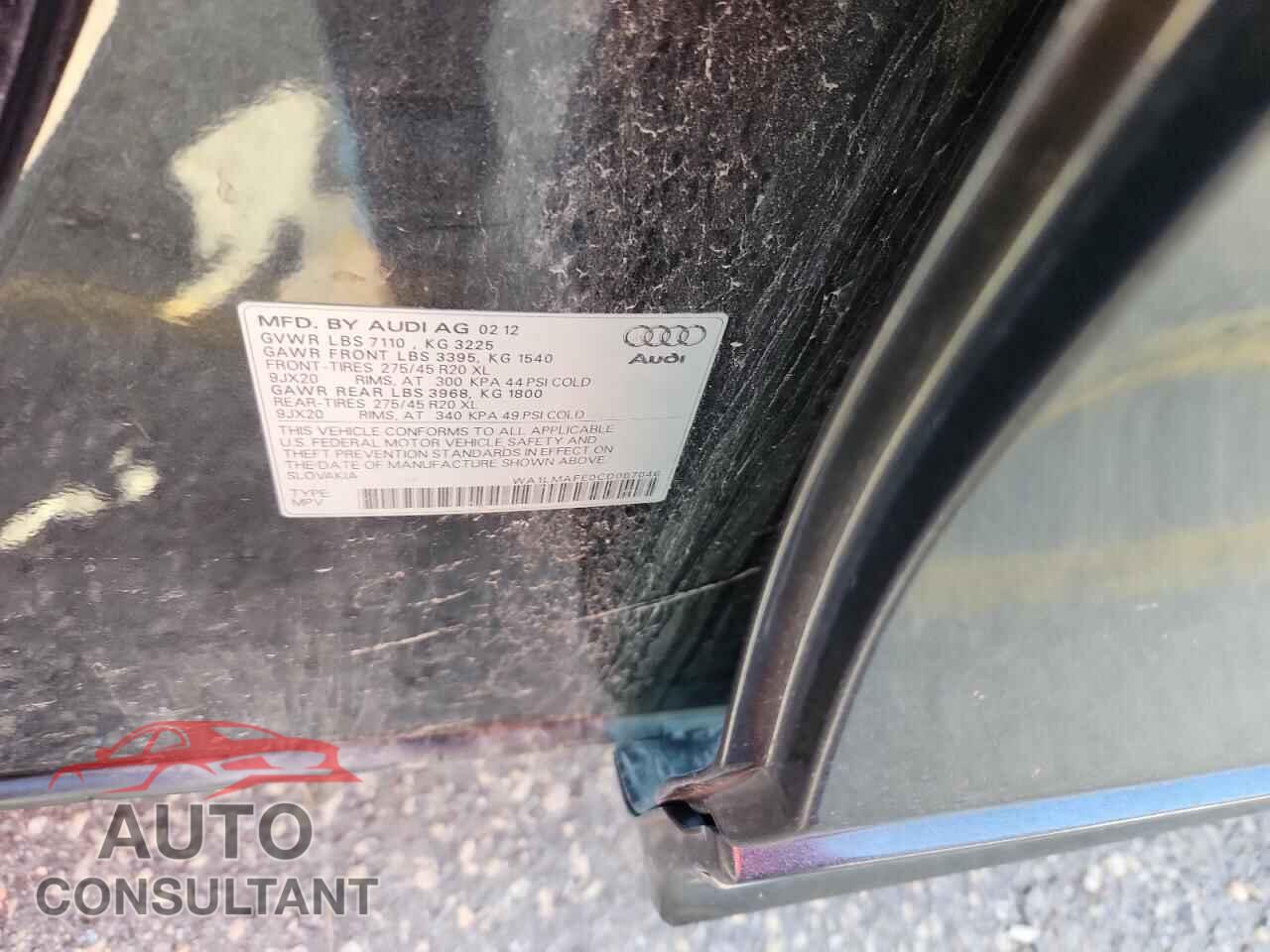 AUDI Q7 2012 - WA1LMAFE0CD007046