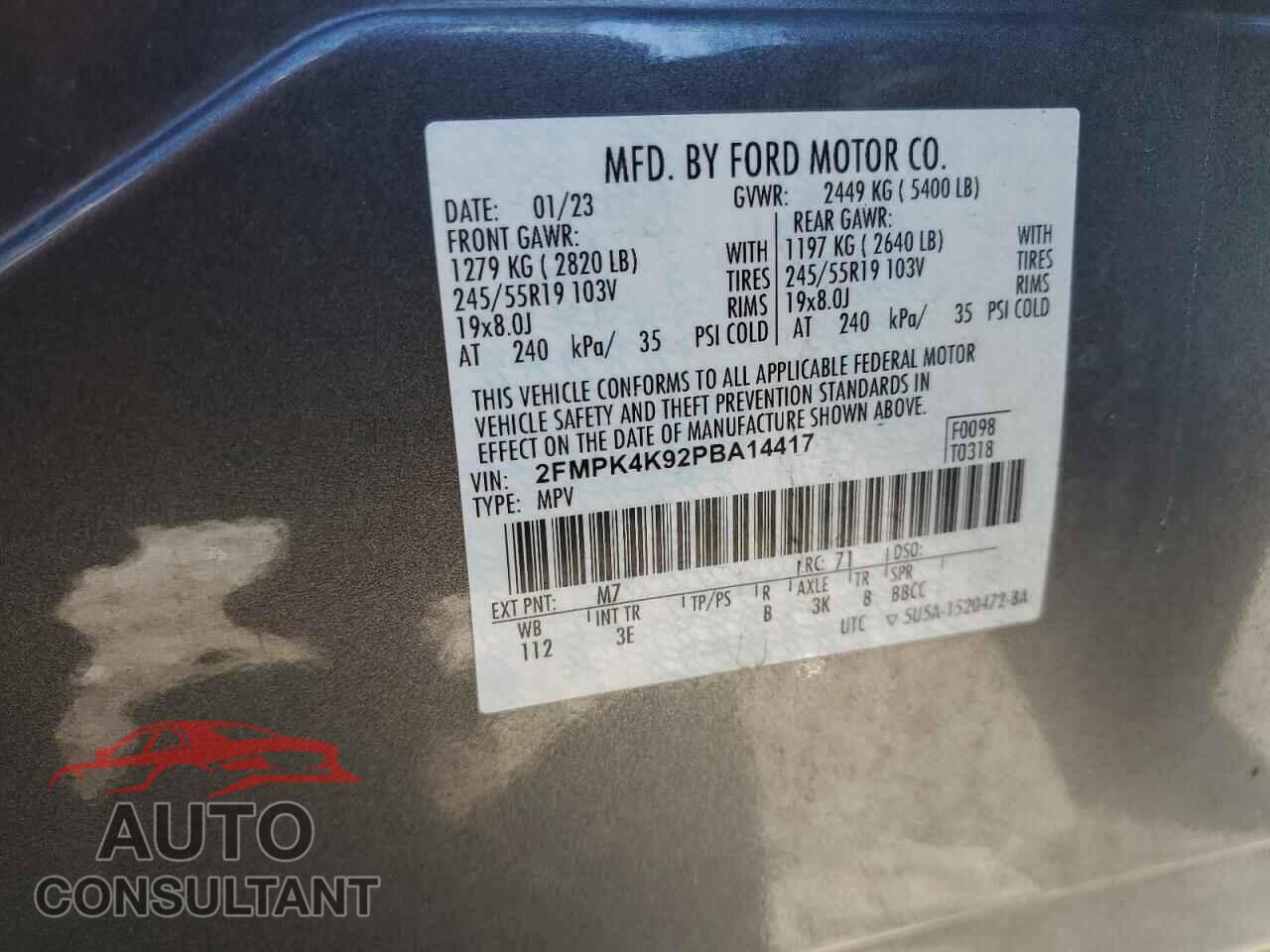 FORD EDGE 2023 - 2FMPK4K92PBA14417