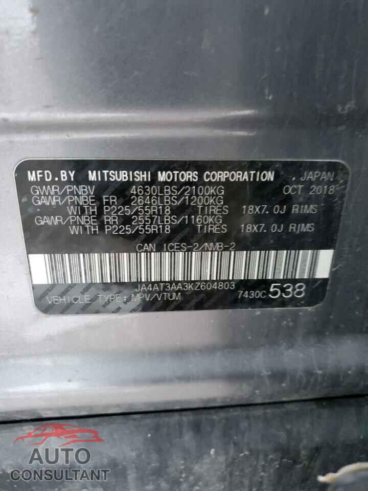 MITSUBISHI ECLIPSE 2019 - JA4AT3AA3KZ604803