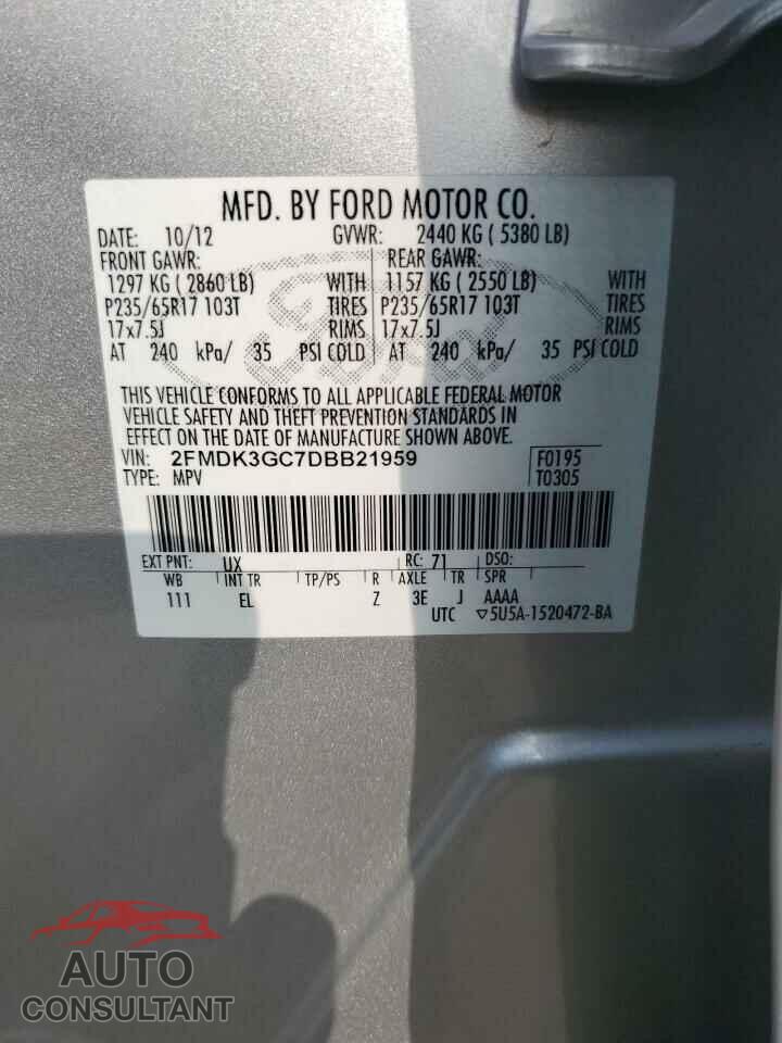 FORD EDGE 2013 - 2FMDK3GC7DBB21959