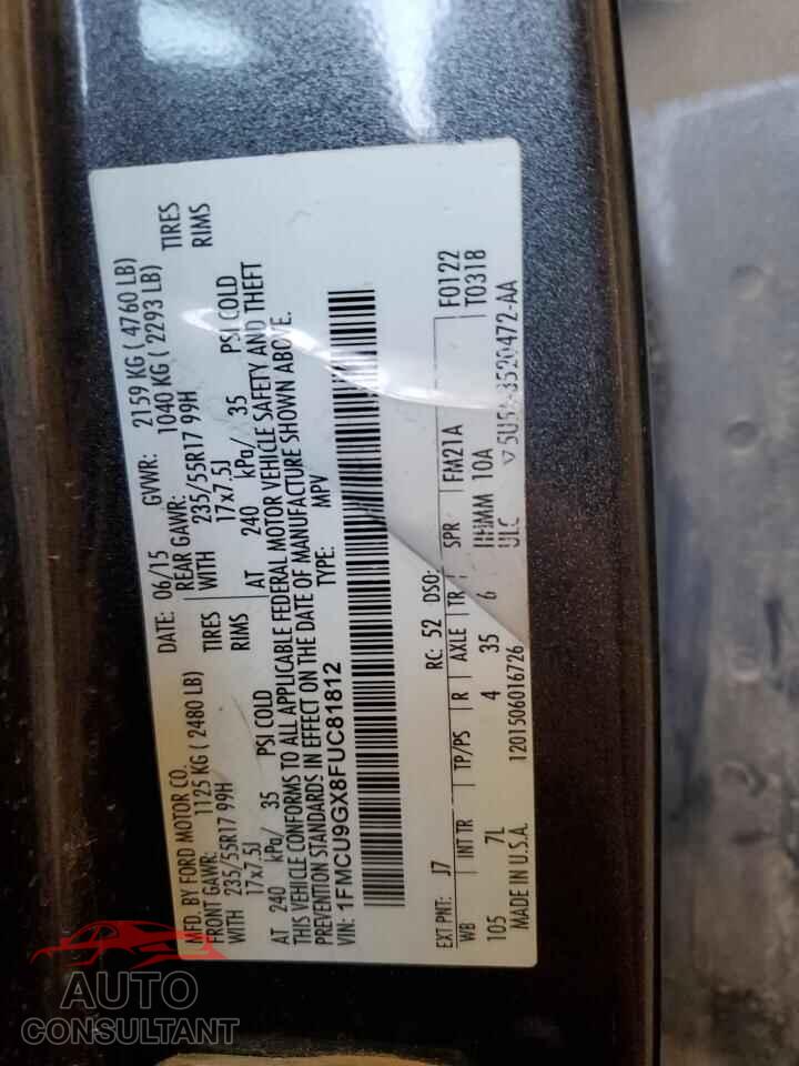 FORD ESCAPE 2015 - 1FMCU9GX8FUC81812