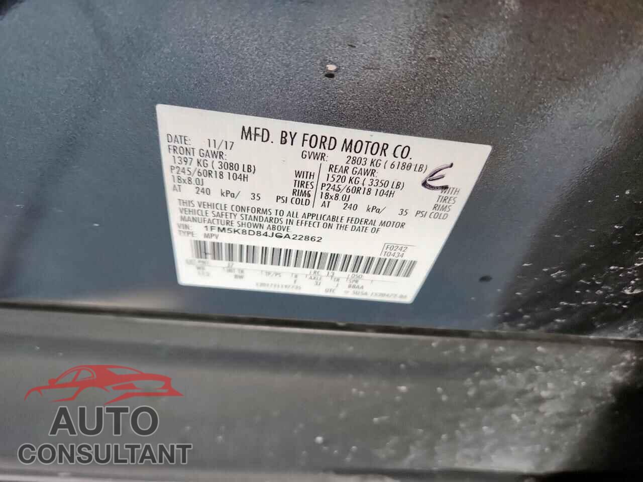 FORD EXPLORER 2018 - 1FM5K8D84JGA22862