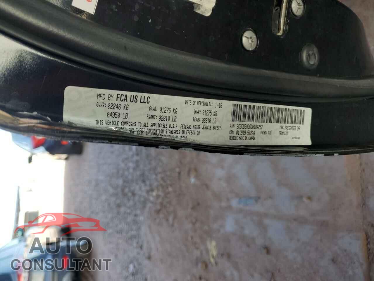DODGE CHALLENGER 2016 - 2C3CDZAG6GH184257