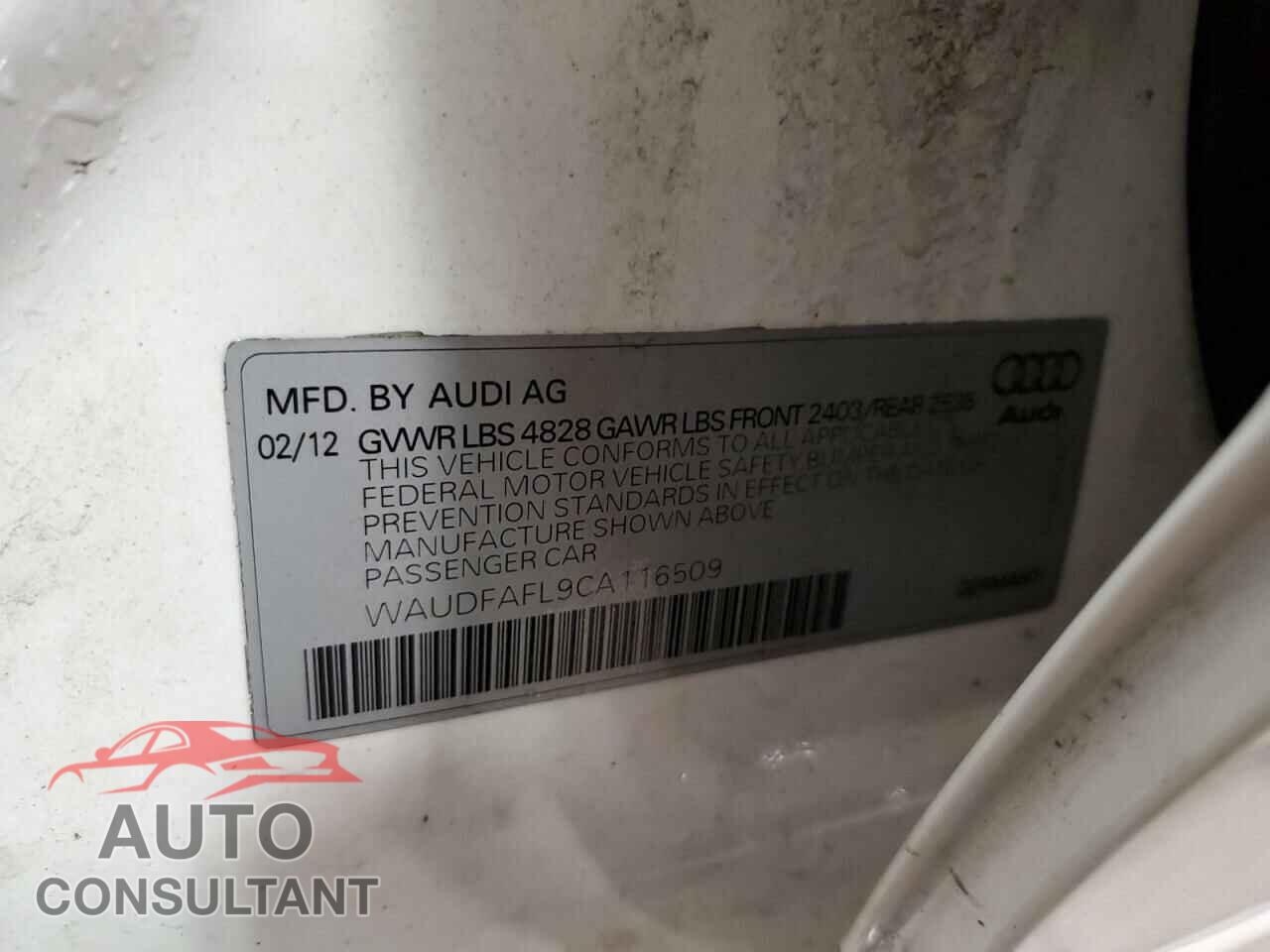 AUDI A4 2012 - WAUDFAFL9CA116509
