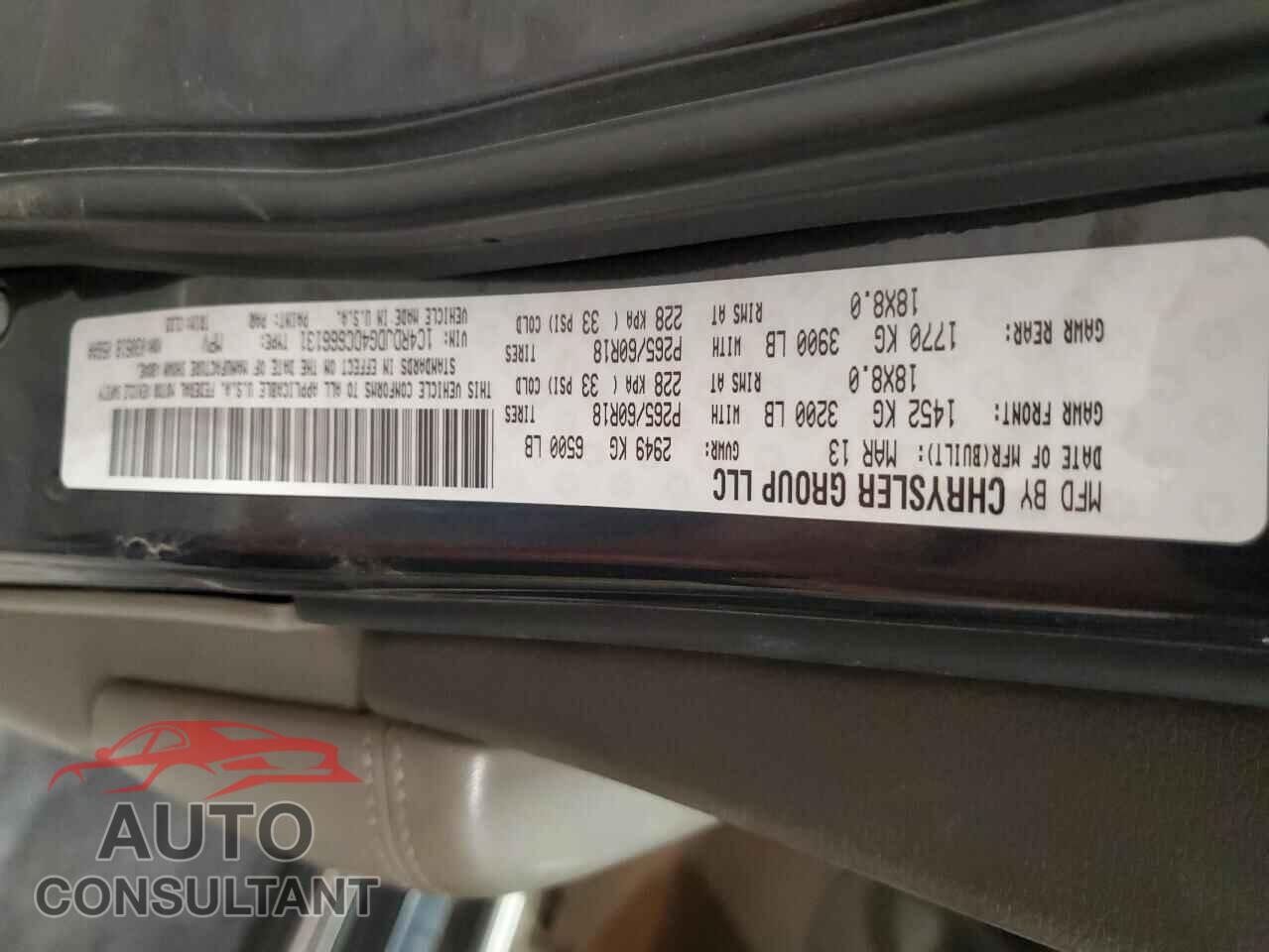 DODGE DURANGO 2013 - 1C4RDJDG4DC666131