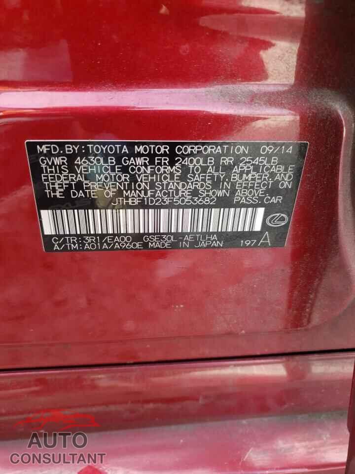 LEXUS IS 2015 - JTHBF1D23F5053682