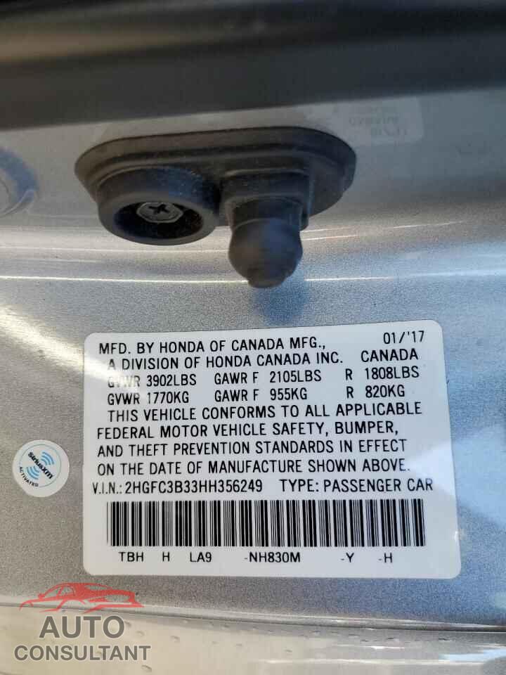 HONDA CIVIC 2017 - 2HGFC3B33HH356249