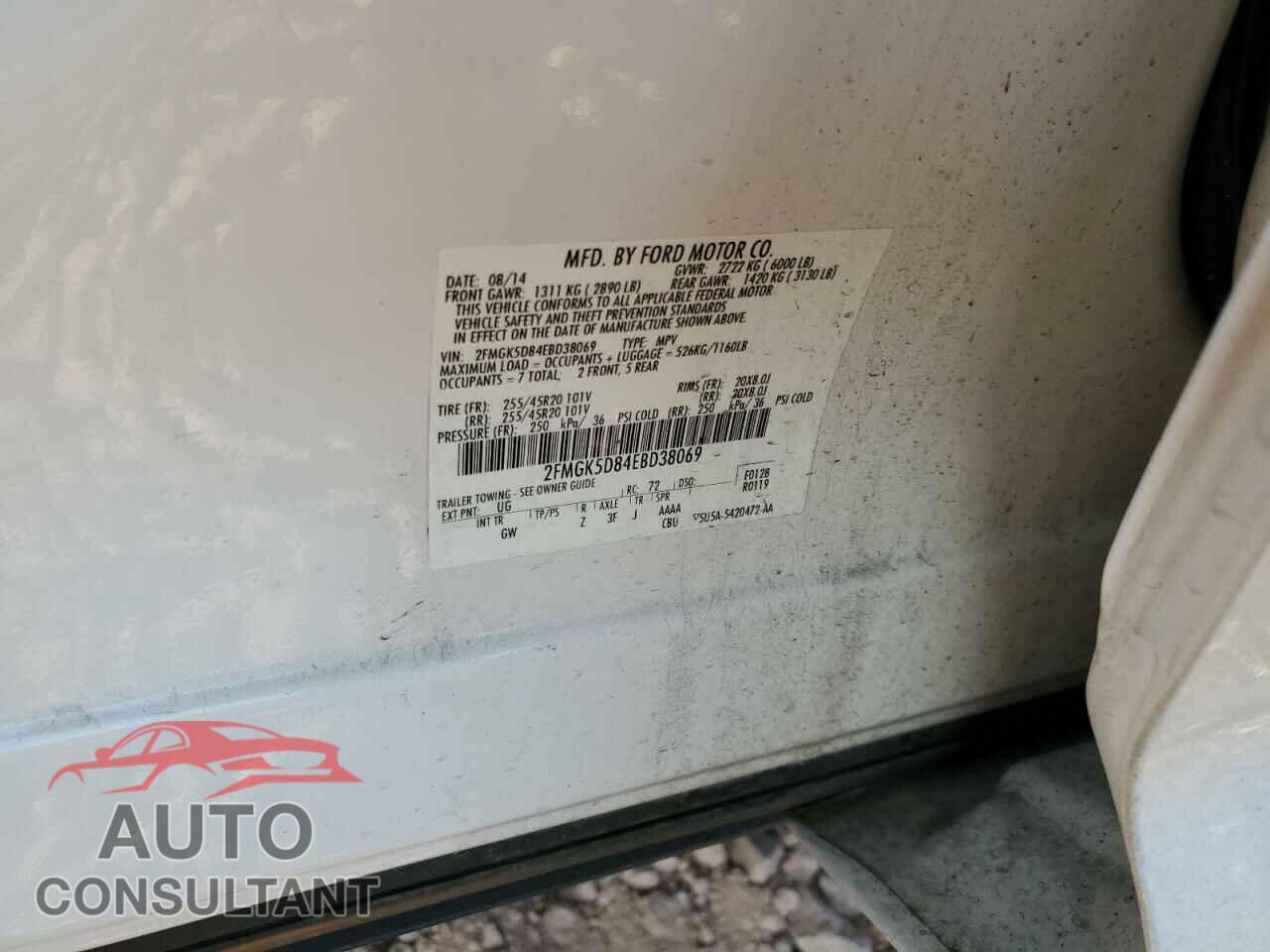 FORD FLEX 2014 - 2FMGK5D84EBD38069