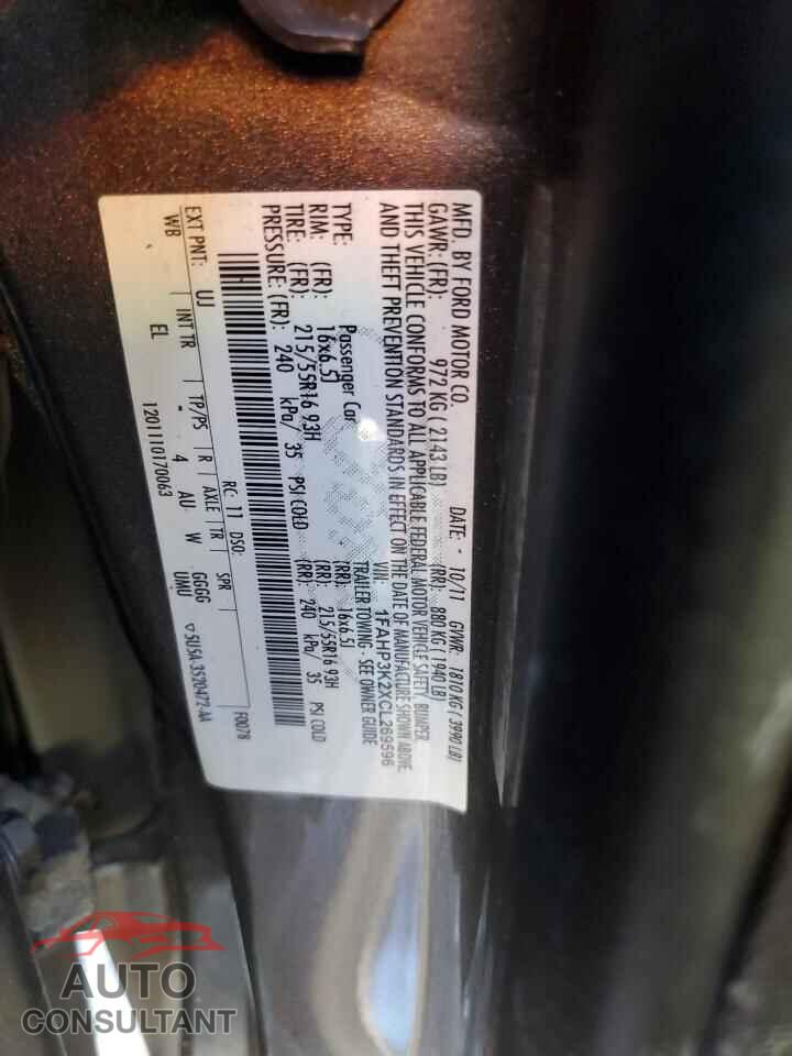 FORD FOCUS 2012 - 1FAHP3K2XCL269596