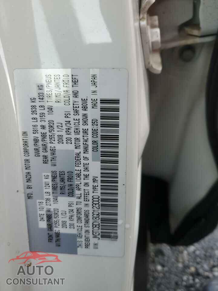 MAZDA CX-9 2016 - JM3TCBDY8G0123000