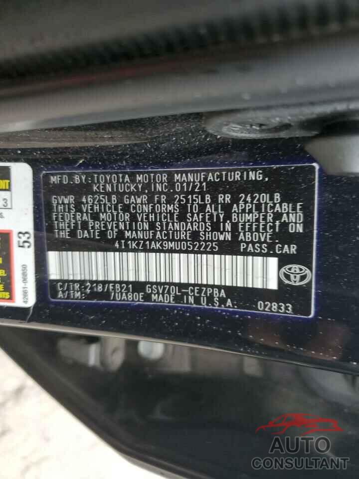 TOYOTA CAMRY 2021 - 4T1KZ1AK9MU052225