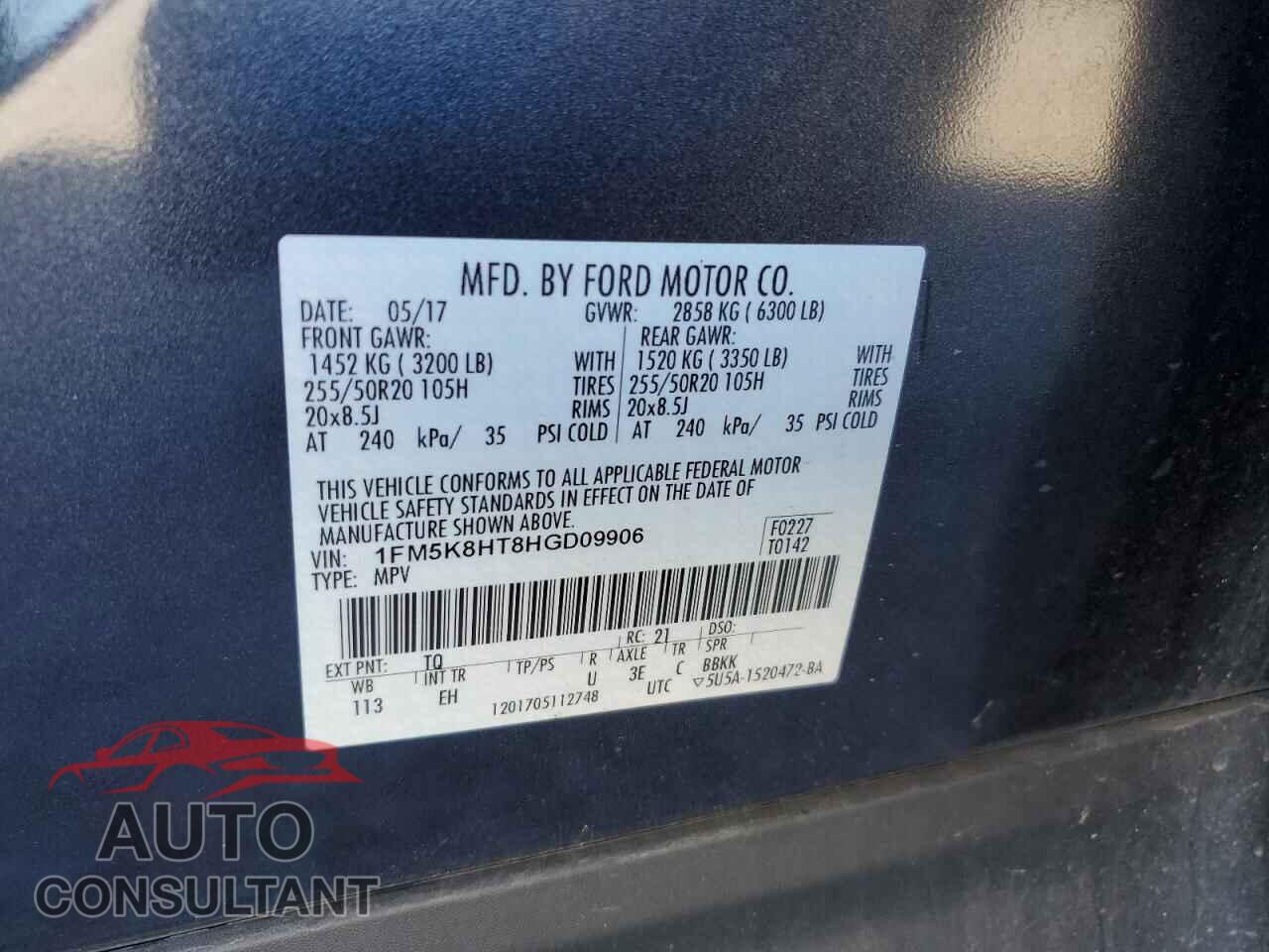 FORD EXPLORER 2017 - 1FM5K8HT8HGD09906