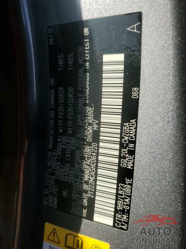 LEXUS RX350 2017 - 2T2ZZMCA5HC064220