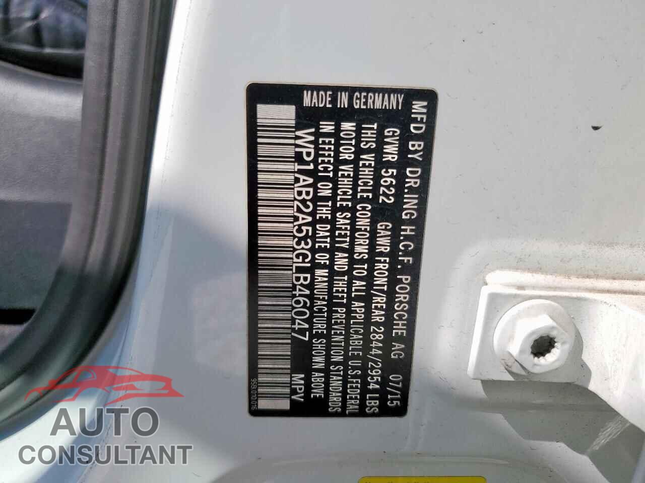 PORSCHE MACAN 2016 - WP1AB2A53GLB46047