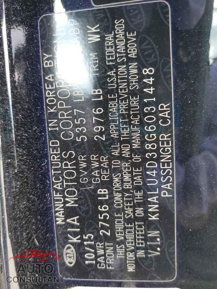 KIA K900 2016 - KNALU4D38G6031448