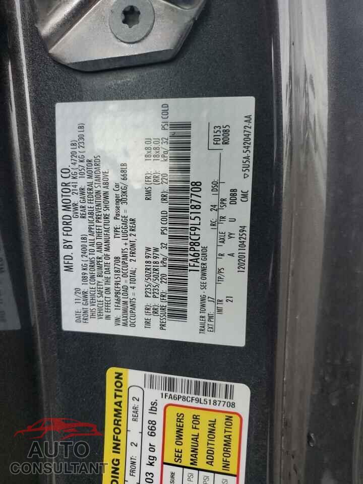FORD MUSTANG 2020 - 1FA6P8CF9L5187708