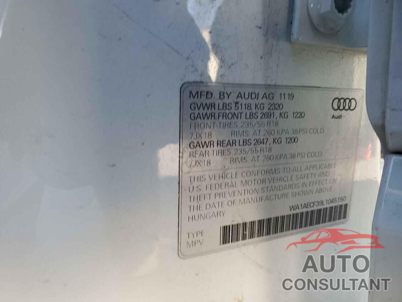 AUDI Q3 2020 - WA1AECF39L1045150