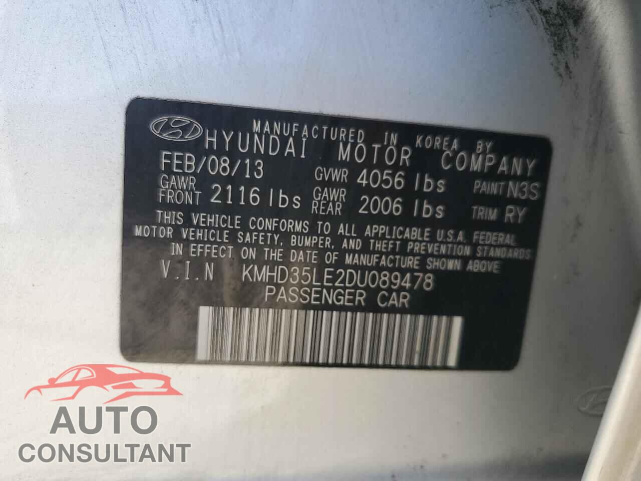 HYUNDAI SONATA 2012 - 5NPEC4AC5CH410040