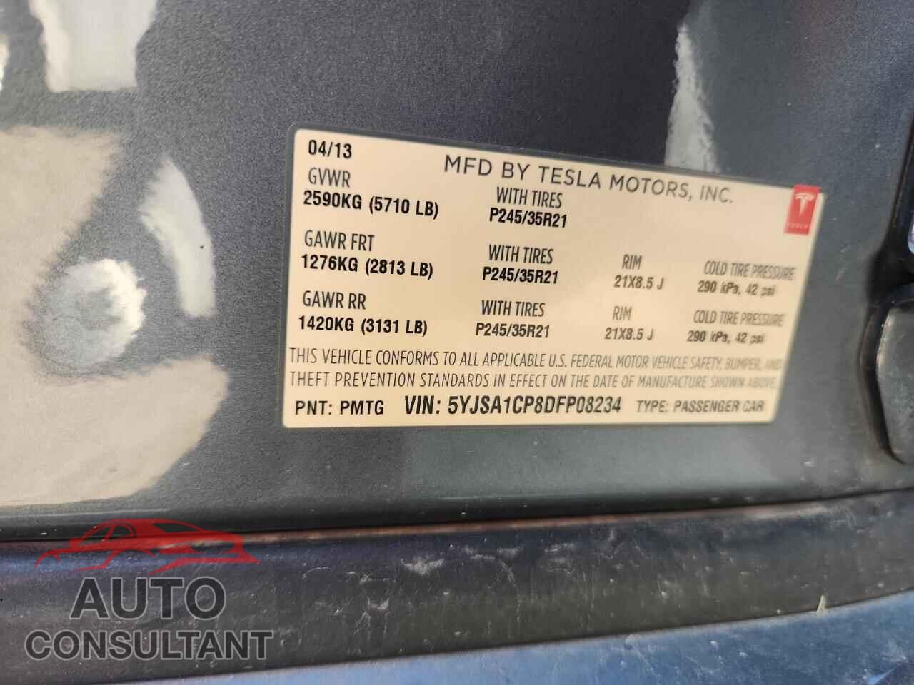 TESLA MODEL S 2013 - 5YJSA1CP8DFP08234