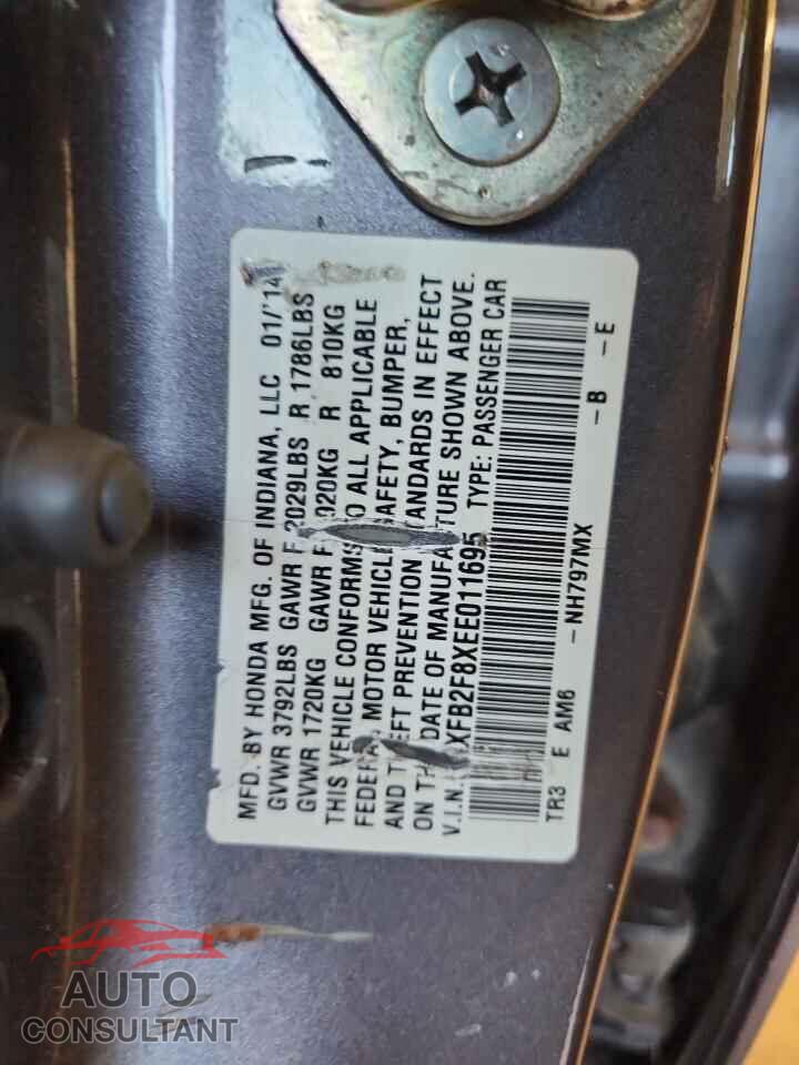 HONDA CIVIC 2014 - 19XFB2F8XEE011695
