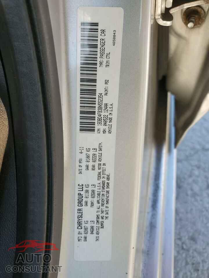 DODGE AVENGER 2011 - 1B3BD4FB3BN552354