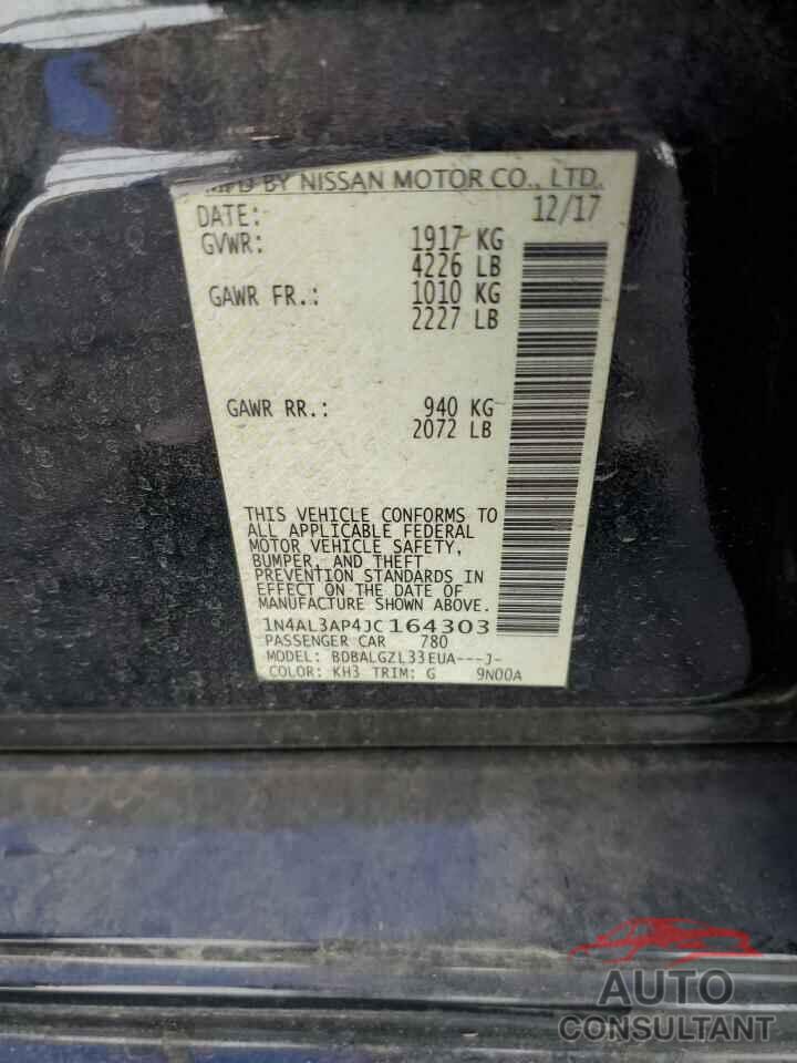 NISSAN ALTIMA 2018 - 1N4AL3AP4JC164303