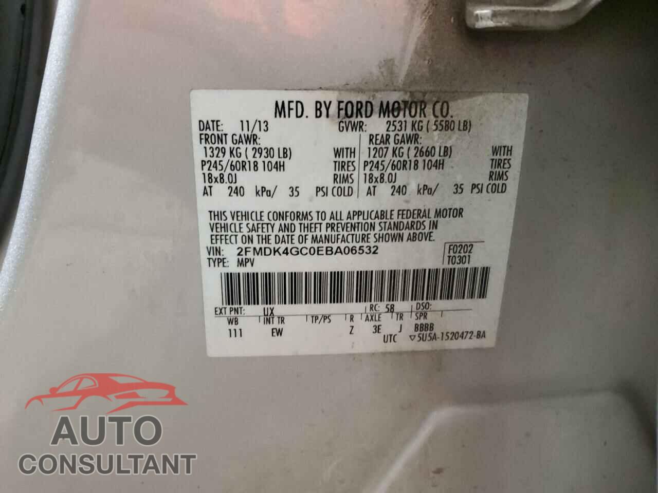 FORD EDGE 2014 - 2FMDK4GC0EBA06532