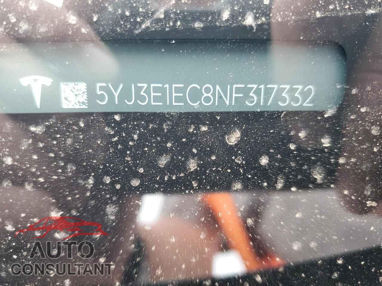 TESLA MODEL 3 2022 - 5YJ3E1EC8NF317332