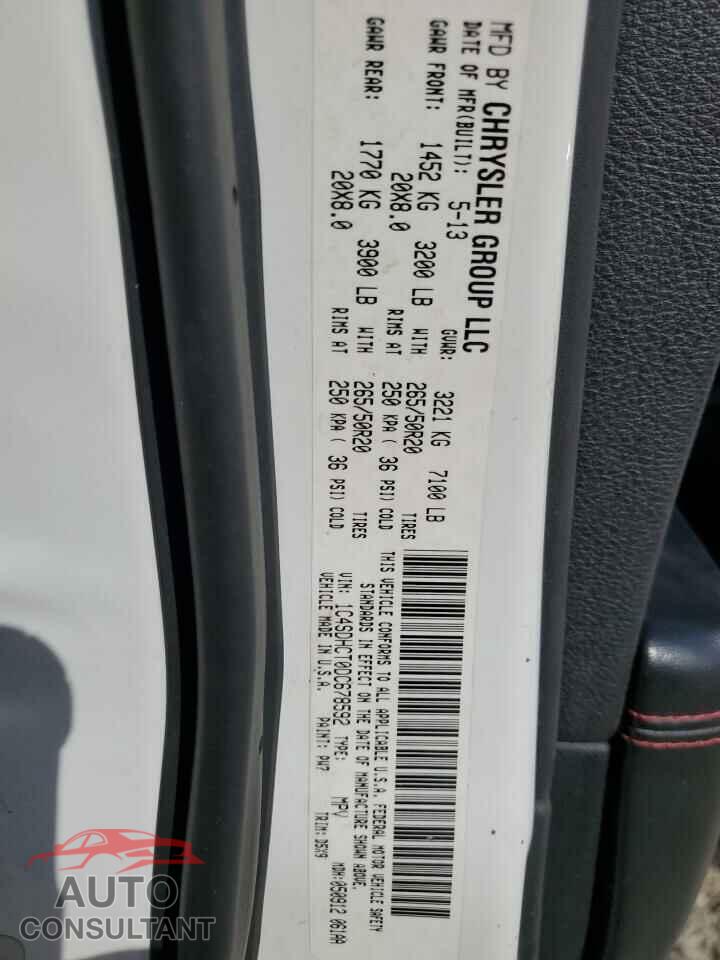 DODGE DURANGO 2013 - 1C4SDHCT0DC678592