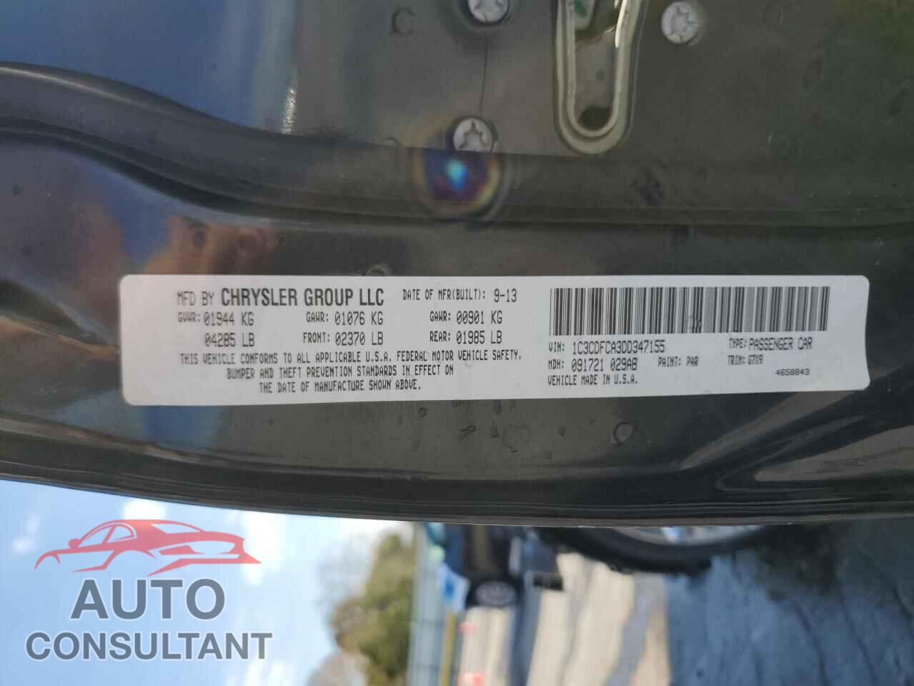 DODGE DART 2013 - 1C3CDFCA3DD347155