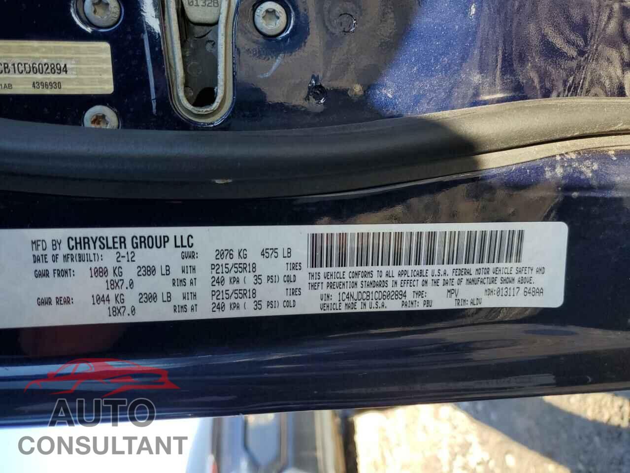 JEEP COMPASS 2012 - 1C4NJDCB1CD602894