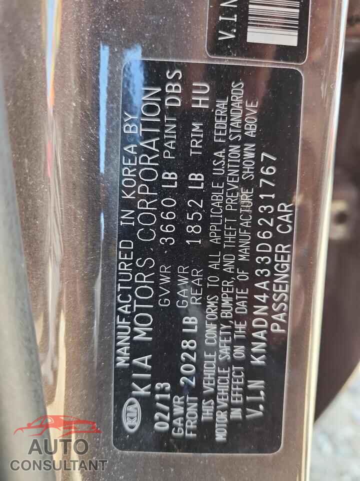 KIA RIO 2013 - KNADN4A33D6231767