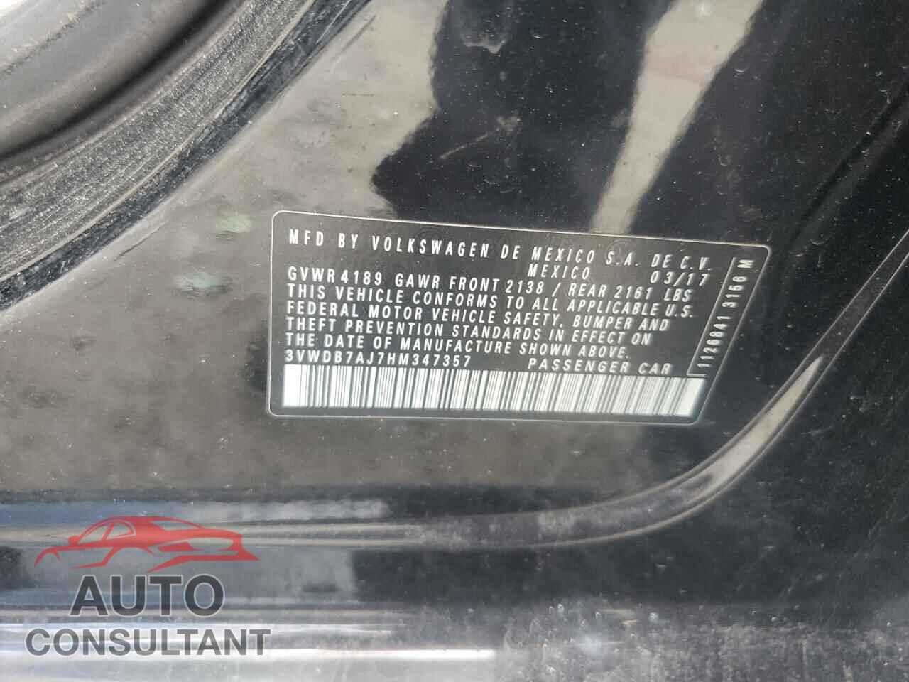 VOLKSWAGEN JETTA 2017 - 3VWDB7AJ7HM347357