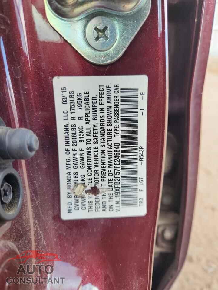 HONDA CIVIC 2015 - 19XFB2F57FE246840