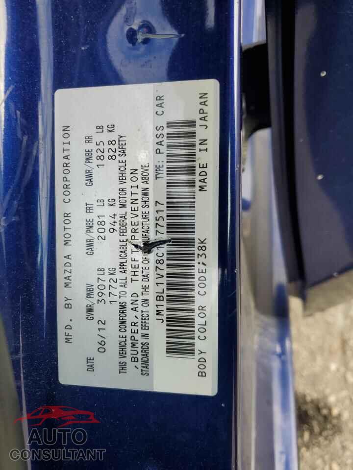MAZDA 3 2012 - JM1BL1V78C1677517