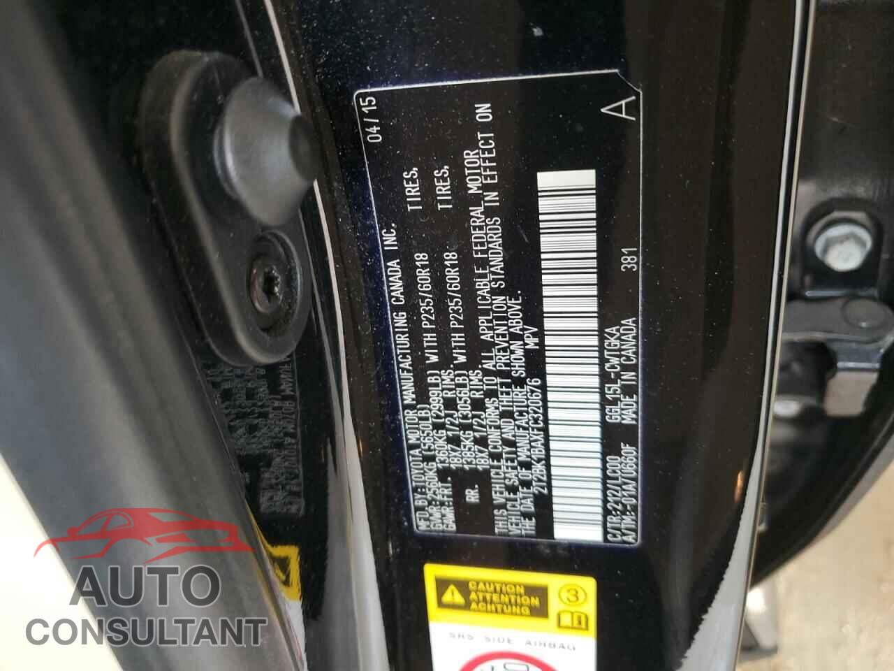 LEXUS RX350 2015 - 2T2BK1BAXFC320676